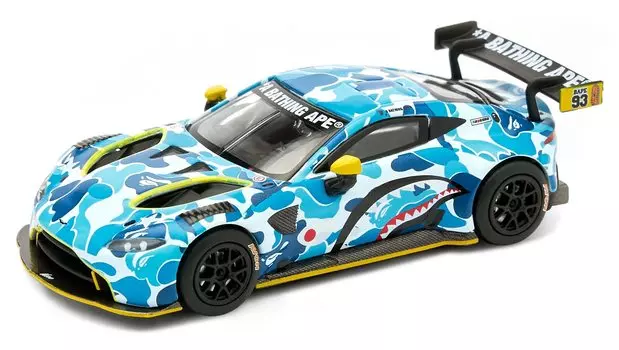 Genesis Company POP RACE BAPE X ASTON MARTIN GT3 BLUE Завершенный продукт 1/64 (р)