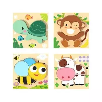 Гениальный кролик деревянная головоломка детские обучающие пособия две черепахи детские игрушки набор 4P, корейские популярные головоломки