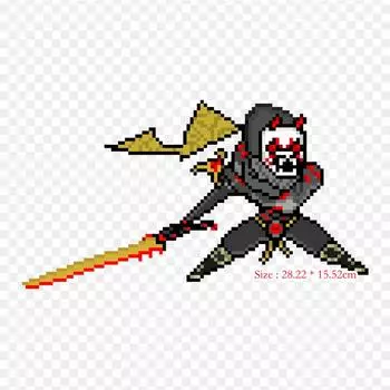 Genji Pixel Genji Oni, термопереносная печать, виниловые нашивки, наклейки для одежды, аппликации «сделай сам», моющиеся нашивки