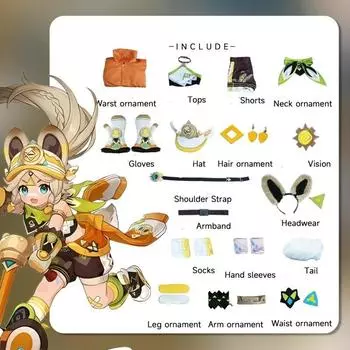 Genshin Character Impact Костюм для косплея Женщина Качина Костюмы Одежда для выступлений XS