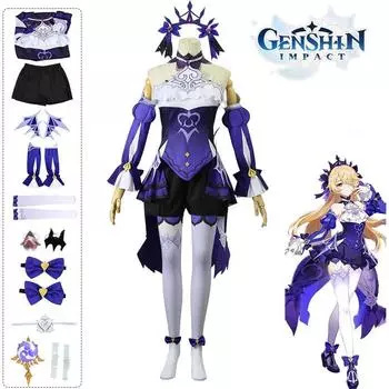 Genshin Fischl Impact Cosplay Costume Dress Outfit Halloween Carnival Girl Party L