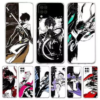 Genshin impact black and white Phone Case For Samsung A51 A71 A21S A12 A11 A31 A41 A01 A03S A13 A33 A73 A53 A52 A32 5G A23 Cover Samsung A01