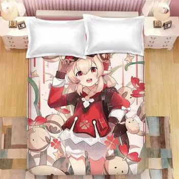 Genshin Impact Chongyun Game Комплект постельного белья 3D Пододеяльник Комплект постельного белья с рисунком Твин Queen King Single Size Dropshipping US Queen 228x228cm