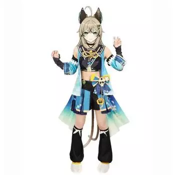 Genshin Impact COS Костюм Дао Жена Новый Grass Shooter Ци Liangliang Косплей Костюм Полный набор игровых персонажей cos S синий