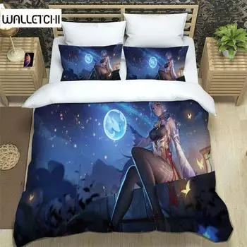 Genshin Impact Element Duvet Cover Set Cartoon Bedding Set Bedroom Dormitory Soft Single Double Duvet Cover For Boys 70x133cm 2pcs