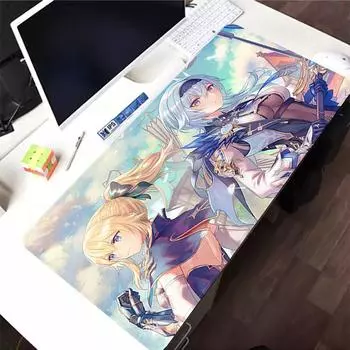Genshin Impact Eula Custom Skin Настольный коврик Студенческий коврик для мыши геймерская компьютерная клавиатура Pad Игровой коврик Настольный коврик LockEdge600x300x2mm