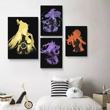 Genshin Impact Game аниме постер картина холст живопись и принты Cuadros художественные украшения фрески домашняя детская комната Настенный декор без рамки 21*30cm