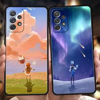 Genshin Impact Game landscape Case For Samsung A24 A12 A14 A32 A50 A70 A20E A20S A10S A22 A30 A40 A34 A54 A42 A52 5G A04s Cover Samsung A70