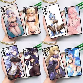 Genshin Impact Hentai Sexy чехол для Samsung Galaxy S23 S22 S21 Ultra S20 FE S9 S10 Note 10 Plus Note 20 Ultra полное покрытие Galaxy S21 FE
