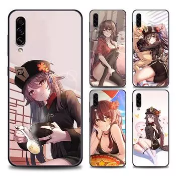 Genshin Impact Hu Tao аниме черный мягкий чехол для телефона Samsung Galaxy A90 A80 A70 A70S A60 A50 A40 A30 A30S A20S A20E A10 A10E 5G Samsung A10