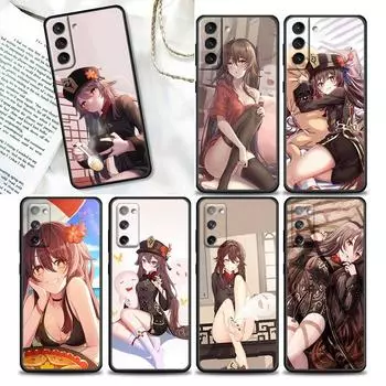 Чехол для телефона Genshin Impact Hu Tao Anime для Samsung Galaxy S22 S21 S20 Fe 5G S7 S8 S9 S10e Plus Ultra Soft Silicone Cover Fundas Samsung S22 Ultra 5G