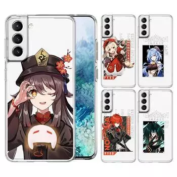 Genshin Impact Hu Tao милый чехол для телефона Samsung Galaxy S22 S21 S20 FE Ultra 5G S10 S10E S9 S8 Plus Note 10 20 мягкий прозрачный чехол Samsung S20 FE