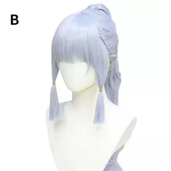 Genshin Impact Камисато Аяка Косплей 2 шт. Чехол для парика Хвост Игровая периферия B
