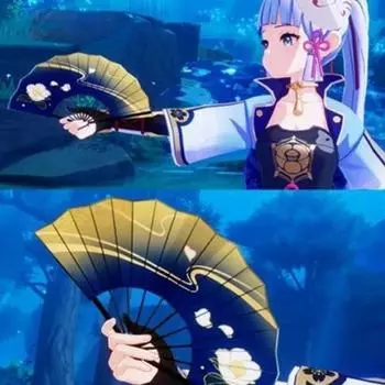 Genshin Impact Kamisato Ayaka веер для косплея, тканевый складной веер, летний прочный портативный ручной веер, реквизит для косплея, подарок