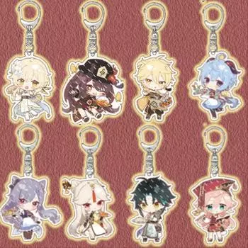 Genshin Impact Lumine Aether Paimon Камисато Аяка Камисато Аято брелки аксессуары милый персонаж рюкзак кулон подарки 1 как