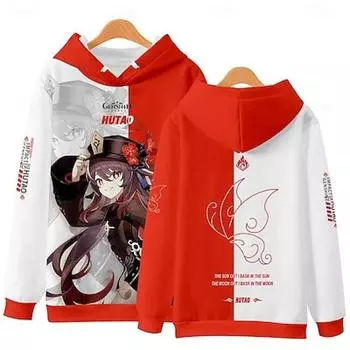 Genshin Impact Мультфильм Манга Назад в Школу Аниме 3D Графика Кенгуру Карман Для Пары Женщин S