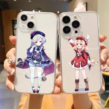 Genshin Impact Роскошный прозрачный мягкий чехол для телефона iPhone 15 14 13 12 11 Pro Max XS X XR 7 8 Plus Противоударный чехол Fundas iPhone 15Pro Max