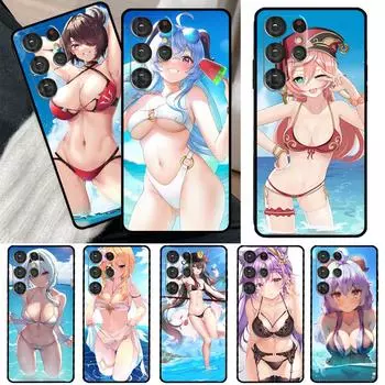 Genshin Impact сексуальная милая девушка для Samsung Galaxy S22 Ultra S21 S20 FE S8 S9 S10 Note 10 Plus Note 20 Ultra чехол для телефона Galaxy S10 5G