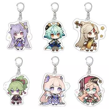 Genshin Impact Surrounding акриловый брелок подвеска Q версия Mandrill 77 Cloud Naxi Da Pimeng школьная сумка двухсторонний кулон