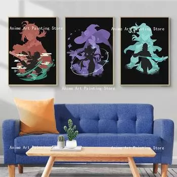 Genshin Impact украшение аниме игры настенное искусство детская спальня бар кафе фреска домашний декор настенная картина холст живопись плакаты 21cm30cm NoFrame