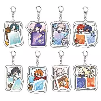 Genshin Impact Венди Керри Шугар Мона Акриловый брелок подвеска Игровая периферия