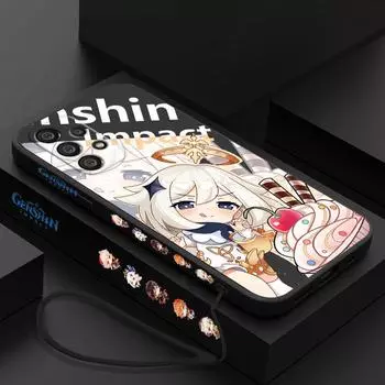 Genshin Impact Venti Paimon для Samsung A73 A53 A33 A52 A32 A71 A51 A21S A03S A50 A30 5G чехол для телефона Liquid Left Rope Cover Samsung A20