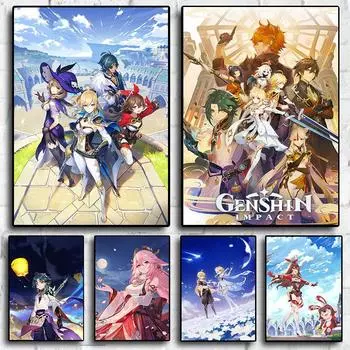 Genshin Impact видеоигры персонаж мультфильма аниме искусство домашний декор стены картина для комнаты гостиная холст картина печать плакат подарок 21x30cm No Frame