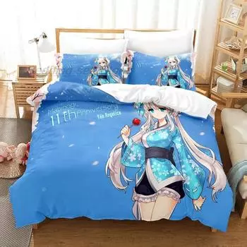 Genshin Impact Yae Miko Bedding Set Single Twin Full Queen King Size Bed Set Aldult Kid Bedroom Duvetcover Sets 3D Print Anime 70x133cm 2pcs