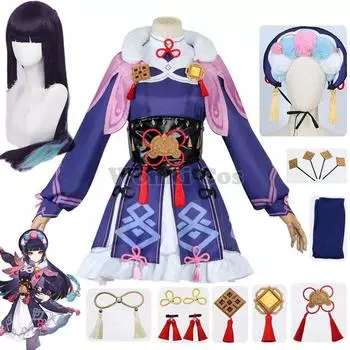 Genshin Impact Yunjin Косплей Костюм Genshin Yun Jin Косплей Одежда Женский Парик Длинные Волосы Для Пари Костюмы costume-S