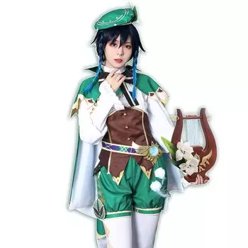 Genshin Mondo Poet Wenti Cosplay Costume Wenti Fujin Cosplay Genshin Impact Chapter Bard Poet [NSPSTT] Wind-Colored (Wind) Genshin-style Kasen s