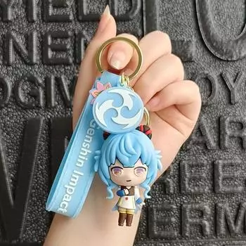 Genshin Xiao Impact Venti Qiqi Keqing Keychain Bag Pendant Cosplay Gift Xmas Ganyu