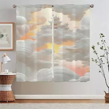 Genting Fairy Tale Heavenly Palace Шторы для ванной комнаты для гостиной Подхваты для штор Шторы для салона 2 шт. Жалюзи Кудри W50xH70cmx2pcs-CL