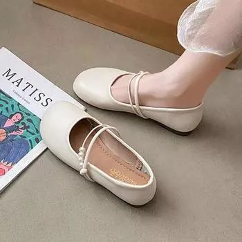 Gentle evening shoes flat single shoes women s summer 2025 new comfortable not tired feet Mary Jane soft-soled beanie shoes 35