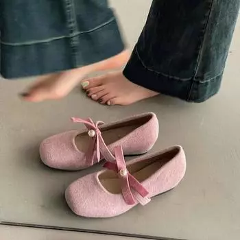 Gentle Pearl Mary Jane Shoes Women s 2025 Spring New Bow French Hepburn Sweet Inner Heightening Single Shoes Tide 35 чёрный