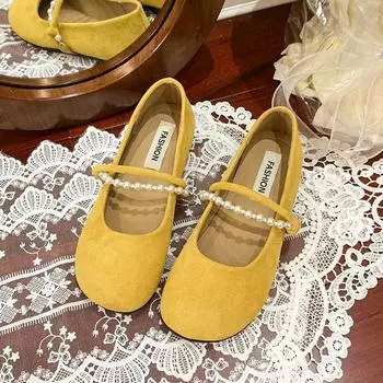 Gentle shoes flat-soled single shoes women s new summer Mary Jane shoes with skirts soft-soled maternity shoes 35