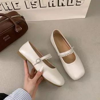 Gentle shoes flat-soled single shoes women s summer new Mary Jane women s shoes with skirts and soft-soled small leather shoes 35