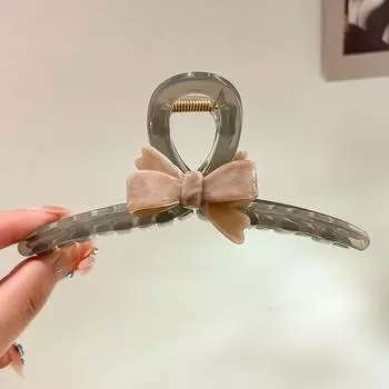 Gentle Temperament Bow Claw Clip Women Shark Clip Headwear Barrette Hair Accessories Korean Version Head Clip