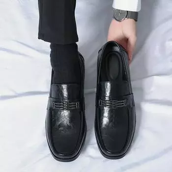 Gentleman s Luxury Summer Leather Loafers Slip-on Driving Shoes Ripe-young Comfortable Business Pea Shoes High Quality Shoes men 40 коричневый