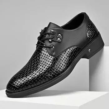 Gentleman Summer New Men s Black White Breathable Knit Pattern Oxford Shoes Designer Formal Wedding Dress Homecoming Footwear 38