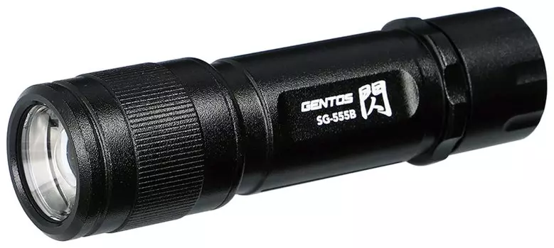 GENTOS LED Flashlight 350 Lighting 6 Uses 3 AAA Batteries Flash Series Black [Brightness Lumens/Practical Hours/Dustproof/Splashproof] SG-555B