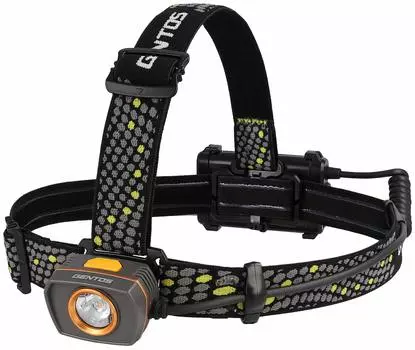 GENTOS LED headlight 210 lumens Practical lighting 10 hours High color rendering warm color LED Rear recognition Uses 3 AA batteries Soldios Compliant