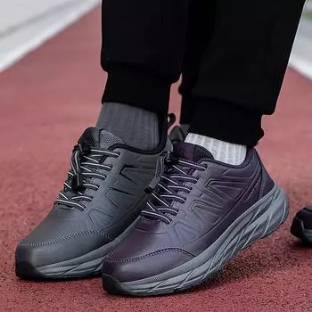 Genuine autumn and winter mother shoes leather shoes elderly shoes men s father shoes waterproof and non-slip middle-aged and elderly walking 36