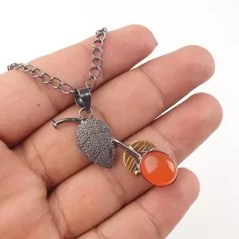 Genuine Carnelian Gemstone 925 Sterling Silver Jewelry Pendant 1.69 For Women PP-55-24