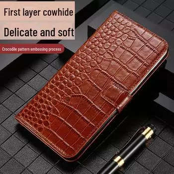 Genuine Cowhide Crocodile Leather Case for Honor 90 Series - Protect Your Phone in Style! Honor 30 Youth Edition чёрный
