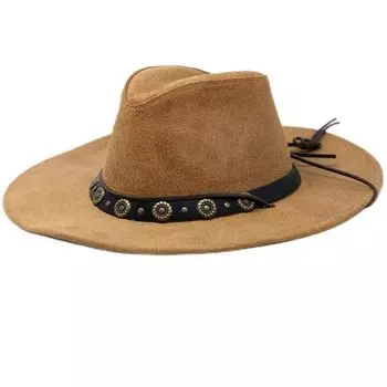 Genuine in color [Henschel] Hat/Men s/Leather/Hat leather/Cowboy hat/Equestrian/Made America/Amber коричневый
