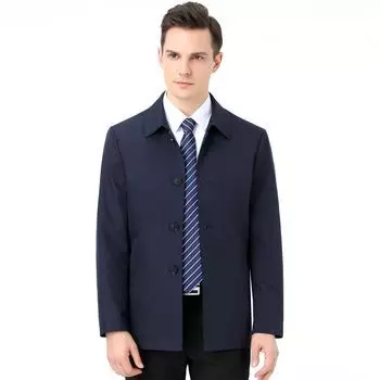 Genuine jacket men s spring and autumn jacket middle-aged and elderly men s lapel dad s jacket civil servant business leader jacket 170