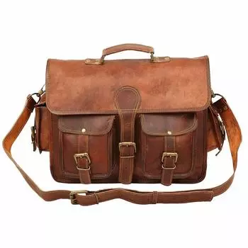 Genuine Kodiak Vintage Leather Bag Men s Messenger Shoulder Laptop Bag Briefcase 16 x 12 x 5 in