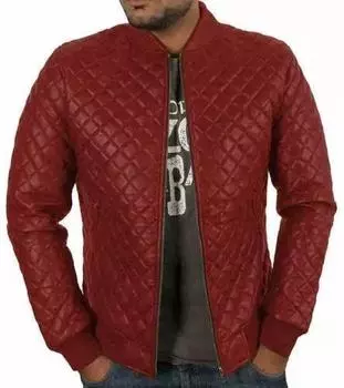 Куртка из натуральной кожи ягненка, красная, новая, ручной работы, стильная, мужская, байкерская, мотоциклетная XS красный