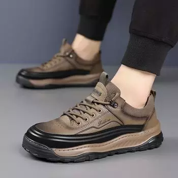 [Genuine leather] 2025 spring men s casual shoes fashionable new board shoes retro trend versatile men s shoes 38
