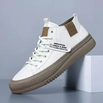 Genuine leather adult casual men s shoes Luxury Italian style business shoes Casual comfortable shoes Handmade small white shoes 38 чёрный